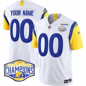 Cheap Men\'s Los Angeles Rams Active Player Custom White 2024 NFC West Champions F.U.S.E. Vapor Untouchable Stitched Football Jersey