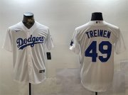 Cheap Men's Los Angeles Dodgers #49 Blake Treinen White Cool Base Stitched Baseball Jersey