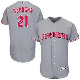 Wholesale Cheap Reds #21 Reggie Sanders Grey Flexbase Authentic Collection Stitched MLB Jersey