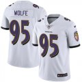 Wholesale Cheap Nike Ravens #95 Derek Wolfe White Men's Stitched NFL Vapor Untouchable Limited Jersey