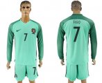 Wholesale Cheap Portugal #7 Figo Away Long Sleeves Soccer Country Jersey