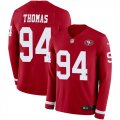 Wholesale Cheap Nike 49ers #94 Solomon Thomas Red Team Color Men's Stitched NFL Limited Therma Long Sleeve Jersey