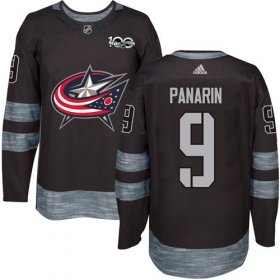 Wholesale Cheap Adidas Blue Jackets #9 Artemi Panarin Black 1917-2017 100th Anniversary Stitched NHL Jersey