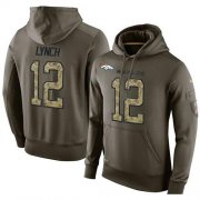 Wholesale Cheap NFL Men's Nike Denver Broncos #12 Paxton Lynch Stitched Green Olive Salute To Service KO Performance Hoodie