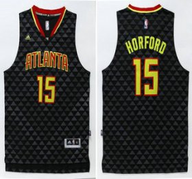 Wholesale Cheap Men\'s Atlanta Hawks #15 Al Horford Revolution 30 Swingman 2015-16 New Black Jersey