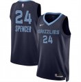 Cheap Men's Memphis Grizzlies #24 Cam Spencer Navy 2024 Draft Icon Edition Stitched Jersey