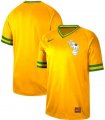 Wholesale Cheap Nike Athletics Blank Yellow Authentic Cooperstown Collection Stitched MLB Jersey