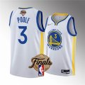 Wholesale Cheap Men's Golden State Warriors #3 Jordan Poole White 2022 Finals Stitched Jersey