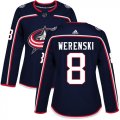 Wholesale Cheap Adidas Blue Jackets #8 Zach Werenski Navy Blue Home Authentic Women's Stitched NHL Jersey