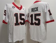 Cheap Georgia Bulldogs #15 Carson Beck White Stitched Jersey