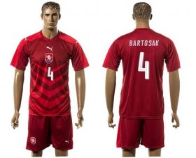 Wholesale Cheap Czech #4 Bartosak Red Home Soccer Country Jersey