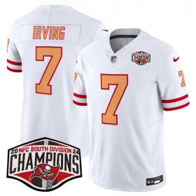 Cheap Men\'s Tampa Bay Buccaneers #7 Bucky Irving White F.U.S.E. 2024 NFC South Champions Limited Stitched Jersey