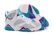 Wholesale Cheap Womens Air Jordan 7 Retro Shoes White/grey-blue-purple