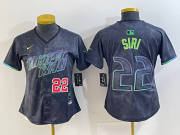 Cheap Women's Tampa Bay Rays #22 Jose Siri Number Charcoal 2024 City Connect Limited Stitched Jerseys