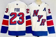 Cheap Men's New York Rangers #23 Adam Fox White 2024-25 Stadium Series Stitched Jersey