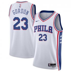 Men\'s Philadelphia 76ers #23 Eric Gordon White Association Edition Stitched Jersey