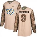 Wholesale Cheap Adidas Predators #9 Filip Forsberg Camo Authentic 2017 Veterans Day Stitched NHL Jersey