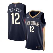 Cheap Men's New Orleans Pelicans #12 Antonio Reeves Navy 2024 Draft Icon Edition Stitched Basketball Jersey