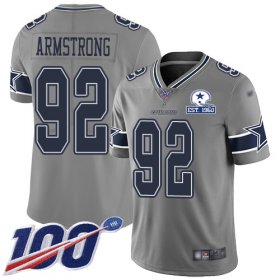 Wholesale Cheap Nike Cowboys #92 Dorance Armstrong Gray Men\'s Stitched With Established In 1960 Patch NFL Limited Inverted Legend 100th Season Jersey