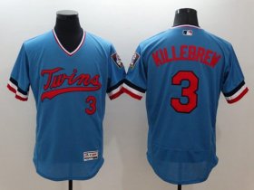 Wholesale Cheap Twins #3 Harmon Killebrew Light Blue Flexbase Authentic Collection Cooperstown Stitched MLB Jersey