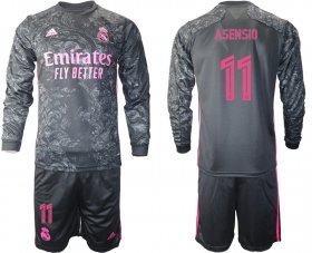 Wholesale Cheap 2021 Men Real Madrid away long sleeve 11 soccer jerseys