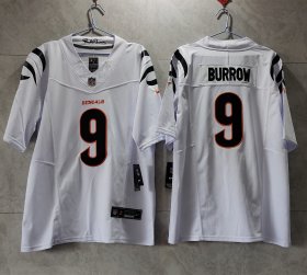 Wholesale Cheap Men\'s Cincinnati Bengals #9 Joe Burrow White 2023 F.U.S.E. Vapor Untouchable Limited Stitched Jersey