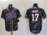 Cheap Men's Buffalo Bills #17 Josh Allen Camo Team Cool Base Stitched Baseball Jersey