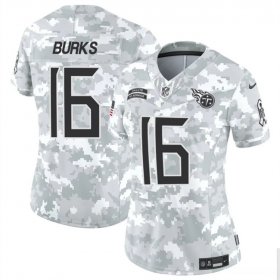 Cheap Women\'s Tennessee Titans #16 Treylon Burks 2024 F.U.S.E Arctic Camo Salute To Service Limited Stitched Football Jersey(Run Small)