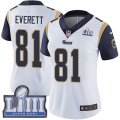 Wholesale Cheap Nike Rams #81 Gerald Everett White Super Bowl LIII Bound Women's Stitched NFL Vapor Untouchable Limited Jersey