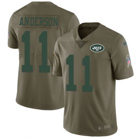 Wholesale Cheap Nike Jets #11 Robby Anderson Olive Men\'s Stitched NFL Limited 2017 Salute To Service Jersey