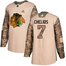 Wholesale Cheap Adidas Blackhawks #7 Chris Chelios Camo Authentic 2017 Veterans Day Stitched NHL Jersey