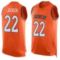 Wholesale Cheap Nike Broncos #22 Kareem Jackson Orange Team Color Men's Stitched NFL Limited Tank Top Jersey