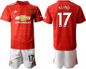 Wholesale Cheap Men 2020-2021 club Manchester United home 17 red Soccer Jerseys