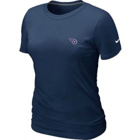 Wholesale Cheap Women\'s Nike Tennessee Titans Chest Embroidered Logo T-Shirt Dark Blue