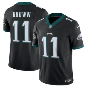 Wholesale Cheap Men\'s Philadelphia Eagles #11 A.J. Brown Black 2023 F.U.S.E. Vapor Untouchable Limited Stitched Football Jersey