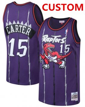 Wholesale Cheap Mitchell and Ness Toronto Raptors Custom Purple Throwback stitched nba jersey