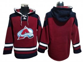 Wholesale Cheap Men\'s Colorado Avalanche Dark Red Blank Hoodie