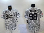 Cheap Men's Las Vegas Raiders #98 Maxx Crosby 2024 Arctic Camo Salute To Service Stitched Baseball Jersey