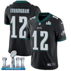 Wholesale Cheap Nike Eagles #12 Randall Cunningham Black Alternate Super Bowl LII Men\'s Stitched NFL Vapor Untouchable Limited Jersey