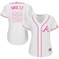 Wholesale Cheap Braves #29 John Smoltz White/Pink Fashion Women's Stitched MLB Jersey