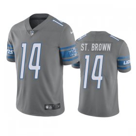 Wholesale Cheap Men\'s Detroit Lions #14 mon-Ra St. Brown Gray Vapor Untouchable Limited Stitched Jersey