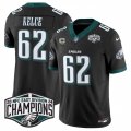 Cheap Men's Philadelphia Eagles #62 Jason Kelce Black 2024 New NFC East Champions With 4-Star C Patch F.U.S.E. Vapor Untouchable Limited Stitched Football Jersey