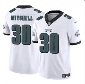 Cheap Men\'s Philadelphia Eagles #30 Quinyon Mitchell White 2024 Draft F.U.S.E Vapor Untouchable Limited Football Stitched Jersey