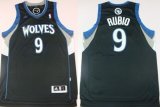 Wholesale Cheap Minnesota Timberwolves #9 Ricky Rubio Revolution 30 Swingman Black Jersey