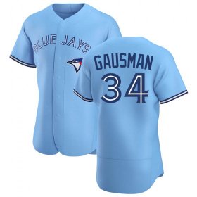 Wholesale MEN\'S TORONTO BLUE JAYS #34 KEVIN GAUSMAN BLUE POWDER ALTERNATE JERSEY