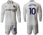 Wholesale Cheap Chelsea #10 Hazard Away Long Sleeves Soccer Club Jersey