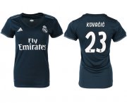 Wholesale Cheap Women's Real Madrid #23 Kovacic Away Soccer Club Jersey