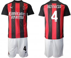 Wholesale Cheap Men 2020-2021 club AC milan home 4 red Soccer Jerseys