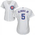 Wholesale Cheap Cubs #5 Albert Almora Jr. White(Blue Strip) Home Women's Stitched MLB Jersey