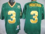 Wholesale Cheap Notre Dame Fighting Irish #3 Joe Montana Green Throwback Jersey